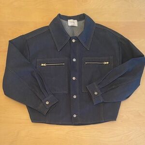 Denim bomber oversized jacket
